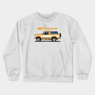 Truck bronco 1986 f150 xlt 4x4 skull metal orange Crewneck Sweatshirt